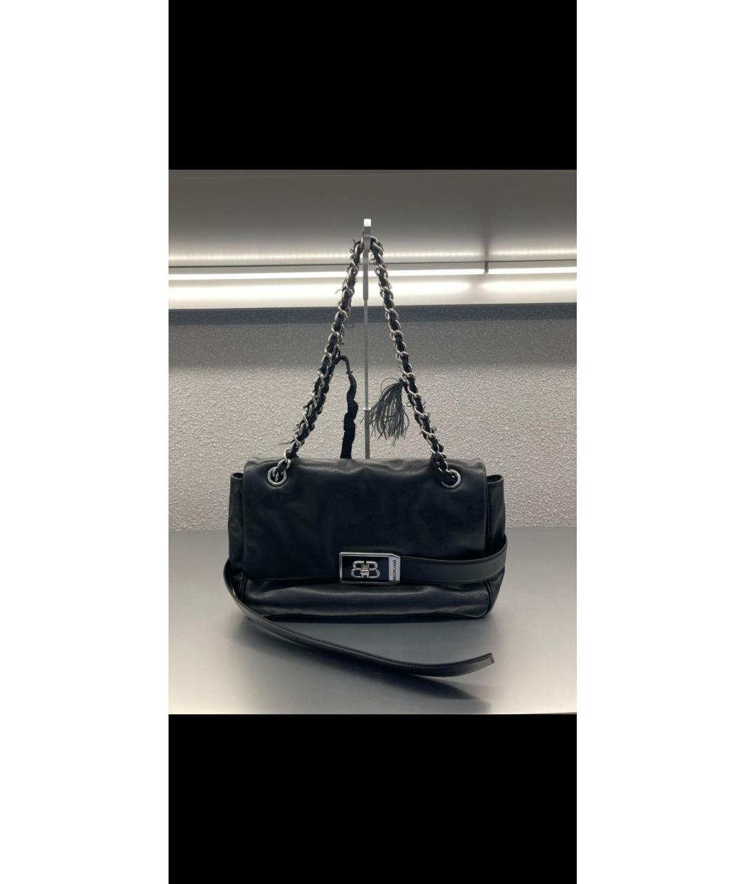 BALENCIAGA Черная кожаная сумка с короткими ручками, фото 9