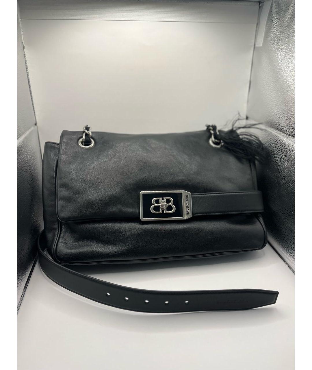 BALENCIAGA Черная кожаная сумка с короткими ручками, фото 4