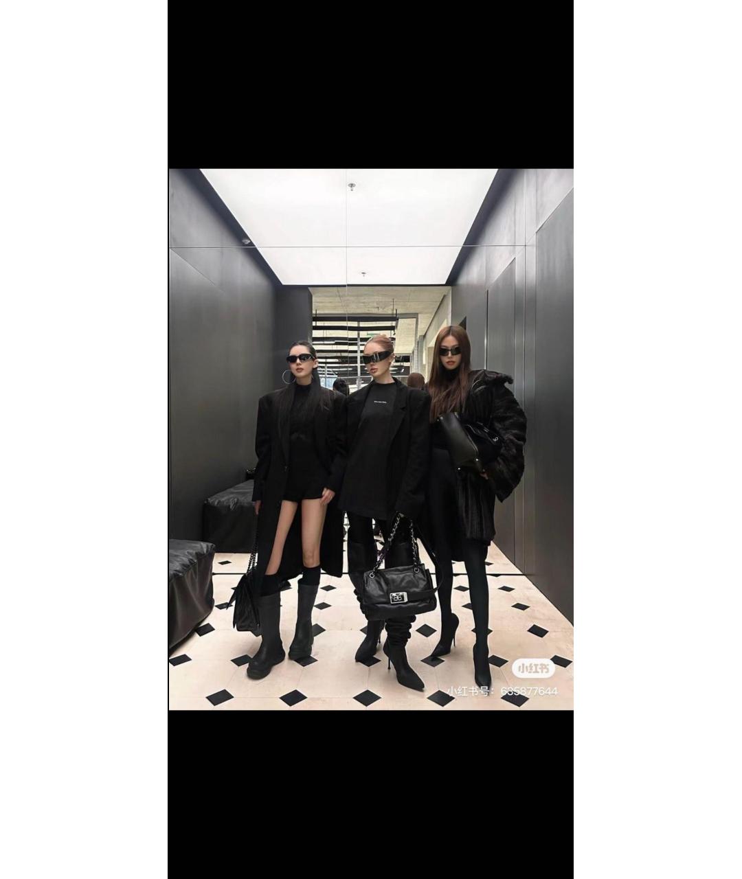 BALENCIAGA Черная кожаная сумка с короткими ручками, фото 2