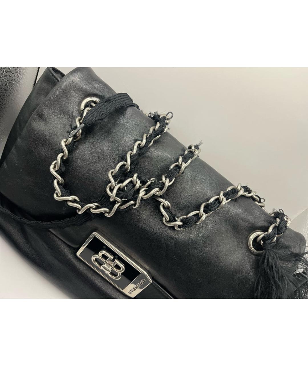 BALENCIAGA Черная кожаная сумка с короткими ручками, фото 7