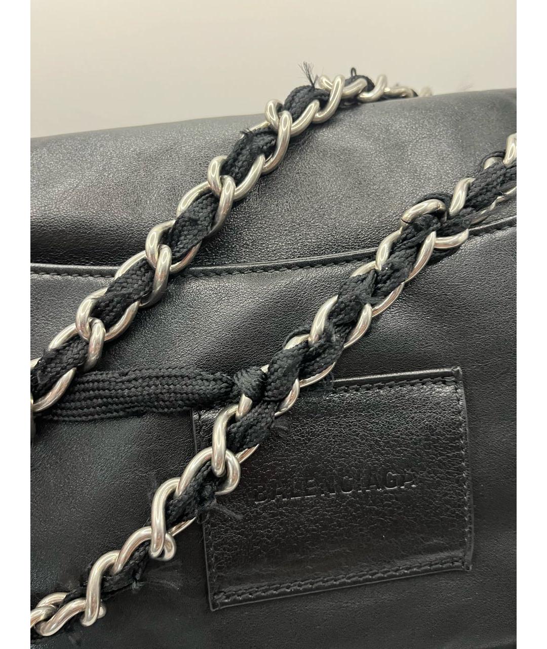 BALENCIAGA Черная кожаная сумка с короткими ручками, фото 8
