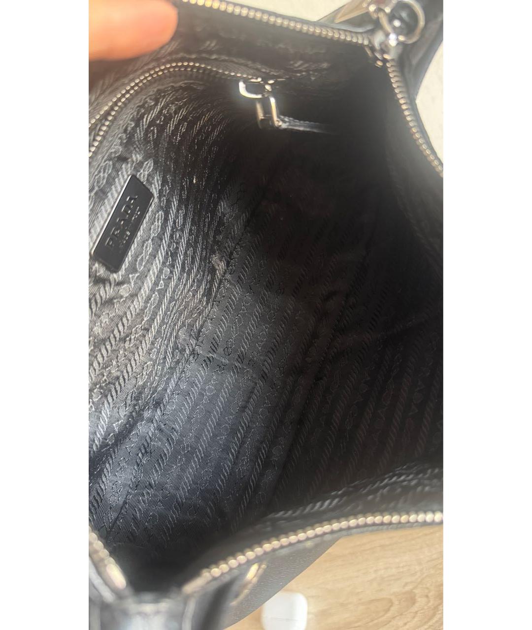 PRADA Черная кожаная сумка с короткими ручками, фото 7