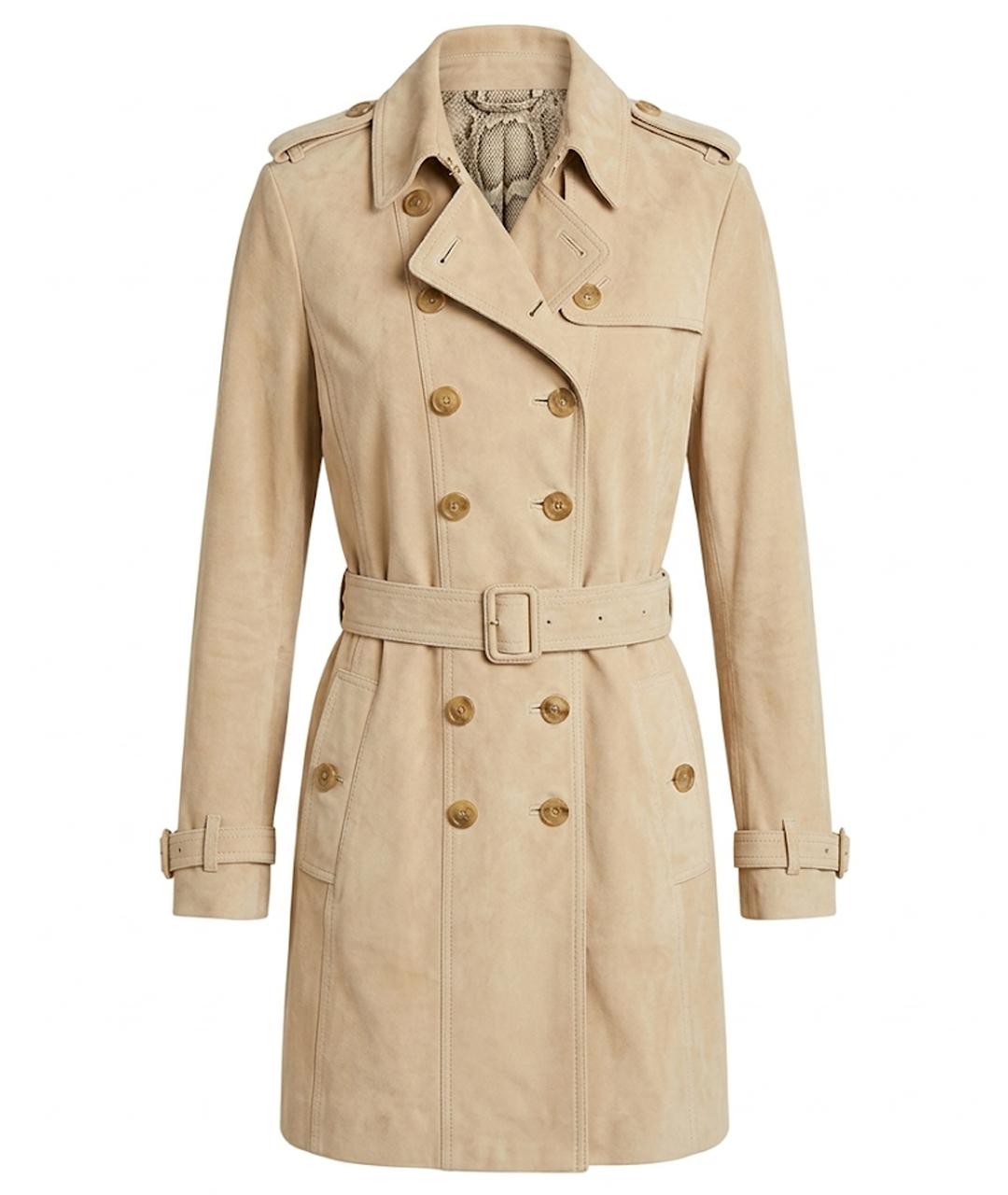 BURBERRY Бежевый замшевый тренч/плащ, фото 1