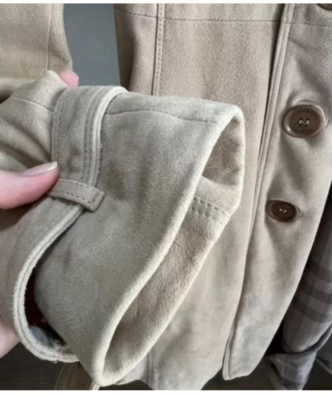 BURBERRY Бежевый замшевый тренч/плащ, фото 6