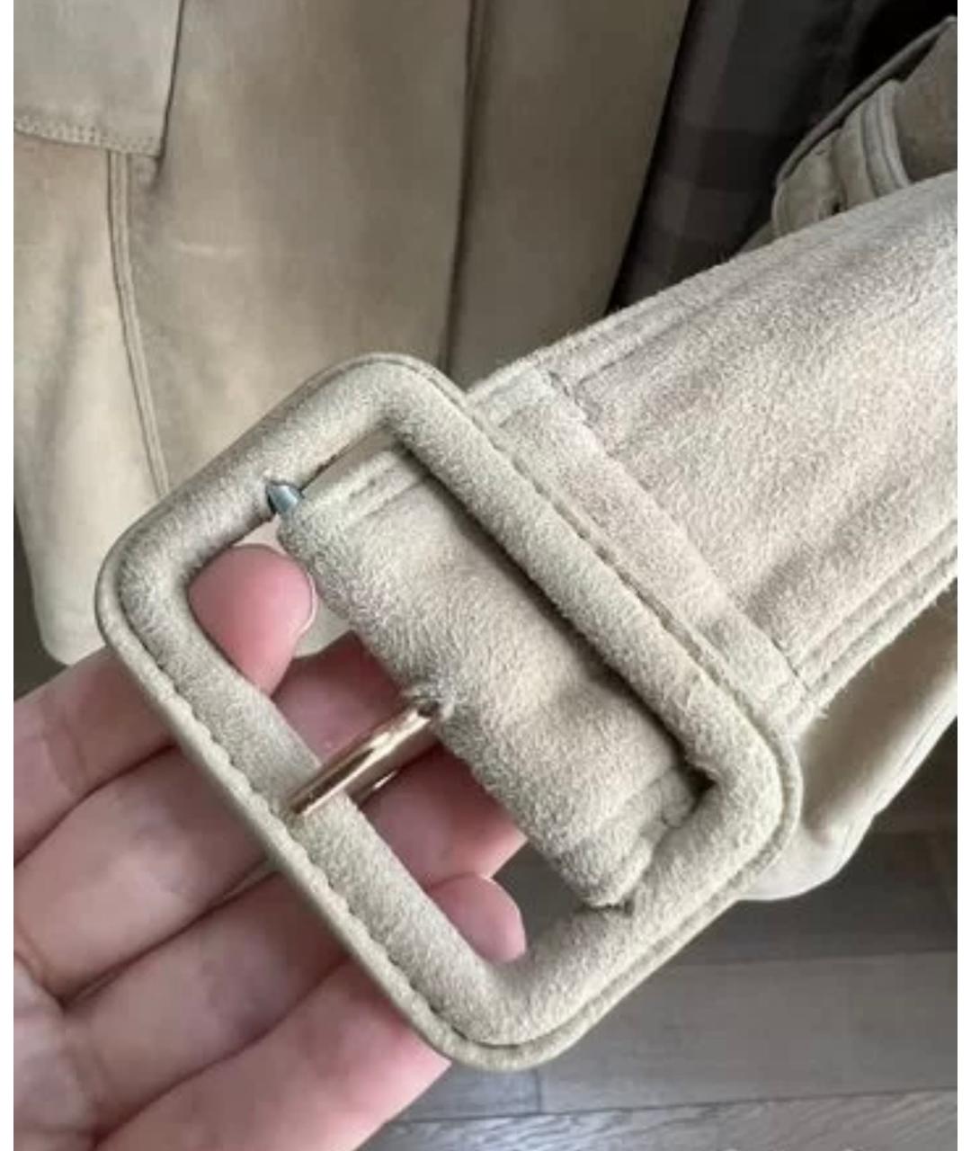 BURBERRY Бежевый замшевый тренч/плащ, фото 9