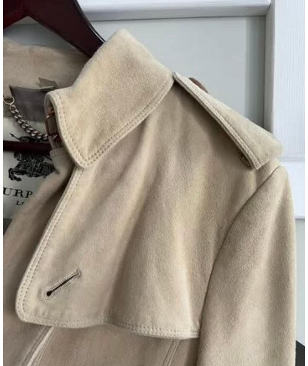 BURBERRY Бежевый замшевый тренч/плащ, фото 8