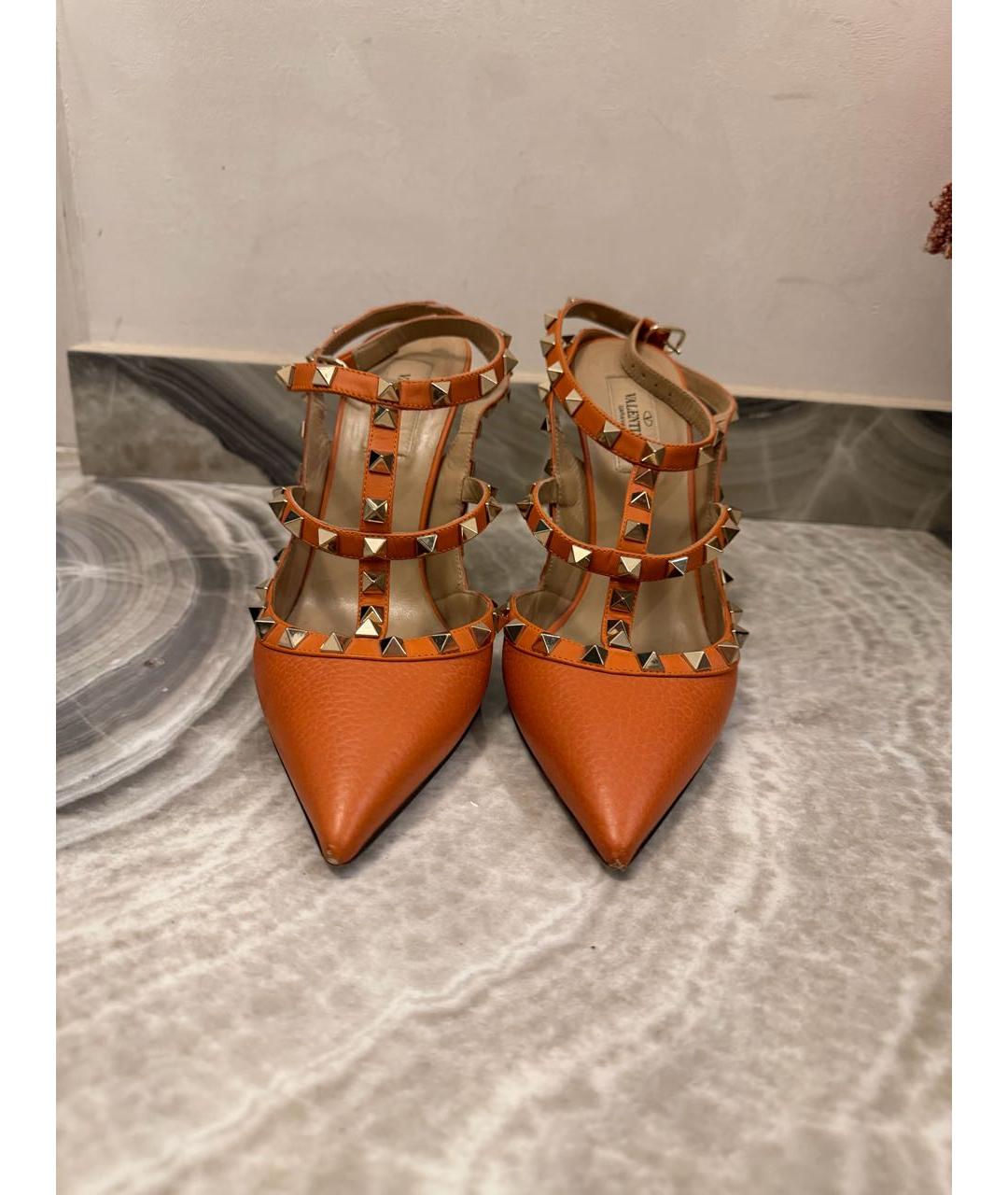 VALENTINO Оранжевое кожаные туфли, фото 3