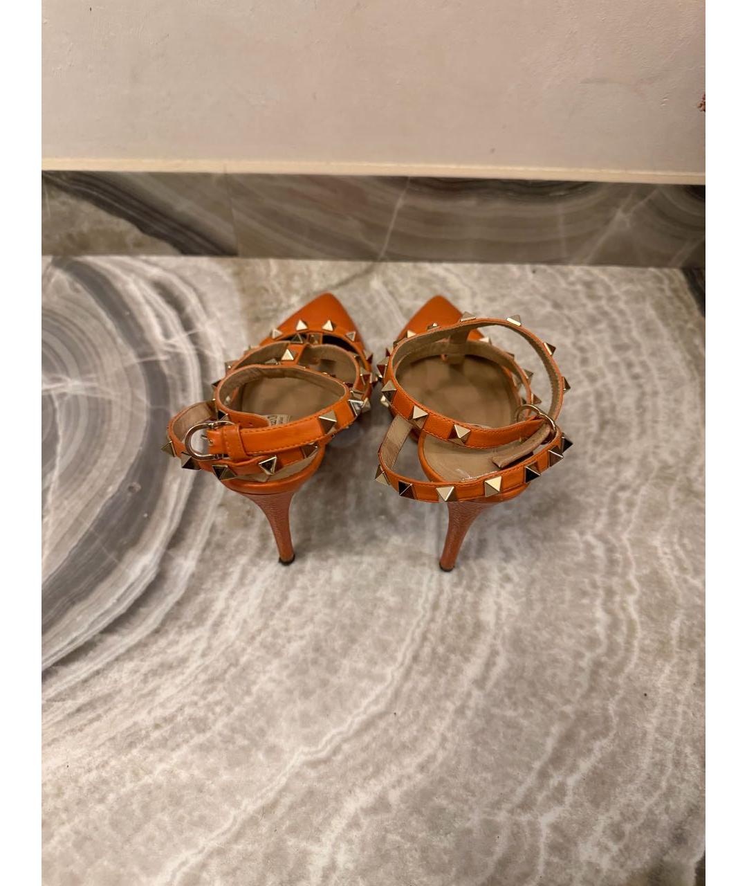 VALENTINO Оранжевое кожаные туфли, фото 4