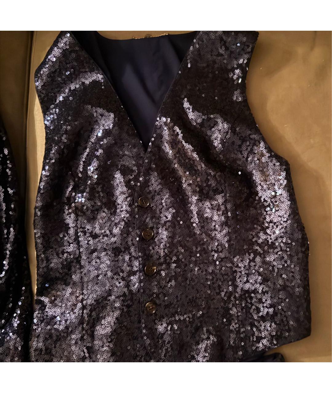 YANA RASKOVALOVA Синий атласный костюм с брюками, фото 6