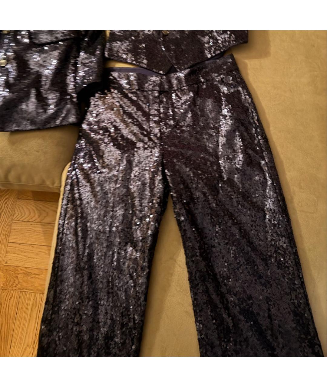 YANA RASKOVALOVA Синий атласный костюм с брюками, фото 2