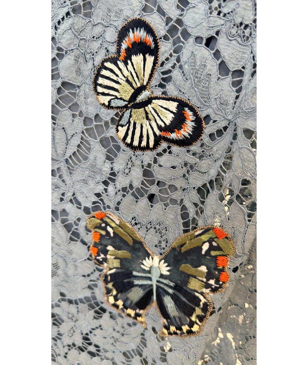 VALENTINO Синее шелковое коктейльное платье, фото 6