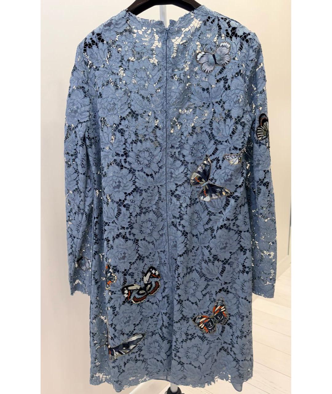 VALENTINO Синее шелковое коктейльное платье, фото 2