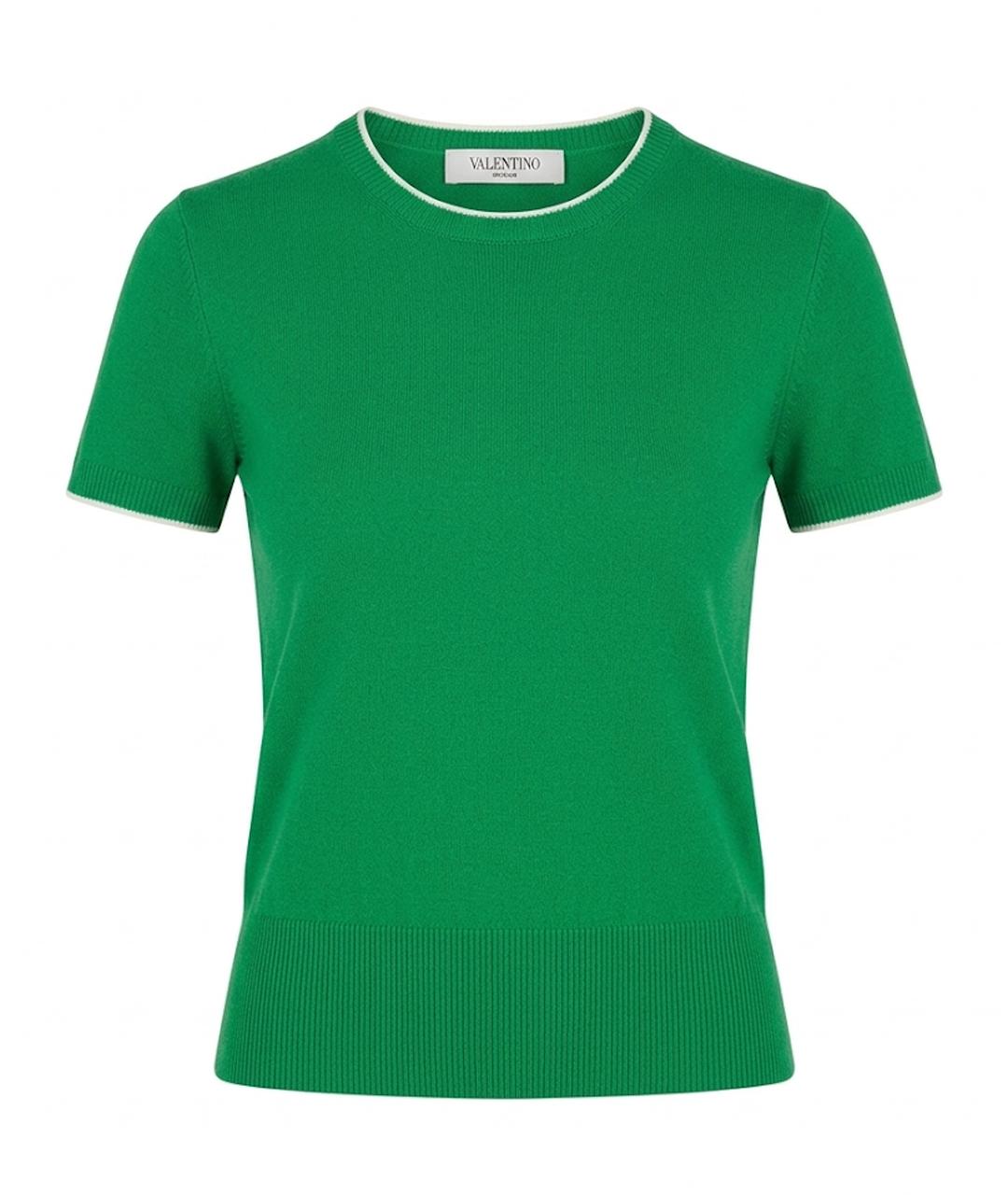 VALENTINO Зеленая вискозная футболка, фото 1