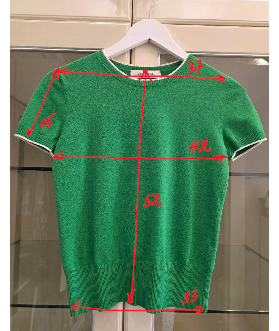 VALENTINO Зеленая вискозная футболка, фото 5