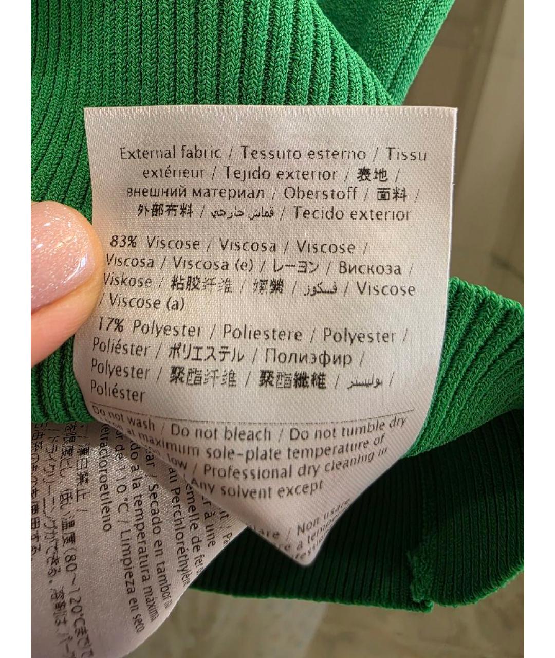 VALENTINO Зеленая вискозная футболка, фото 7