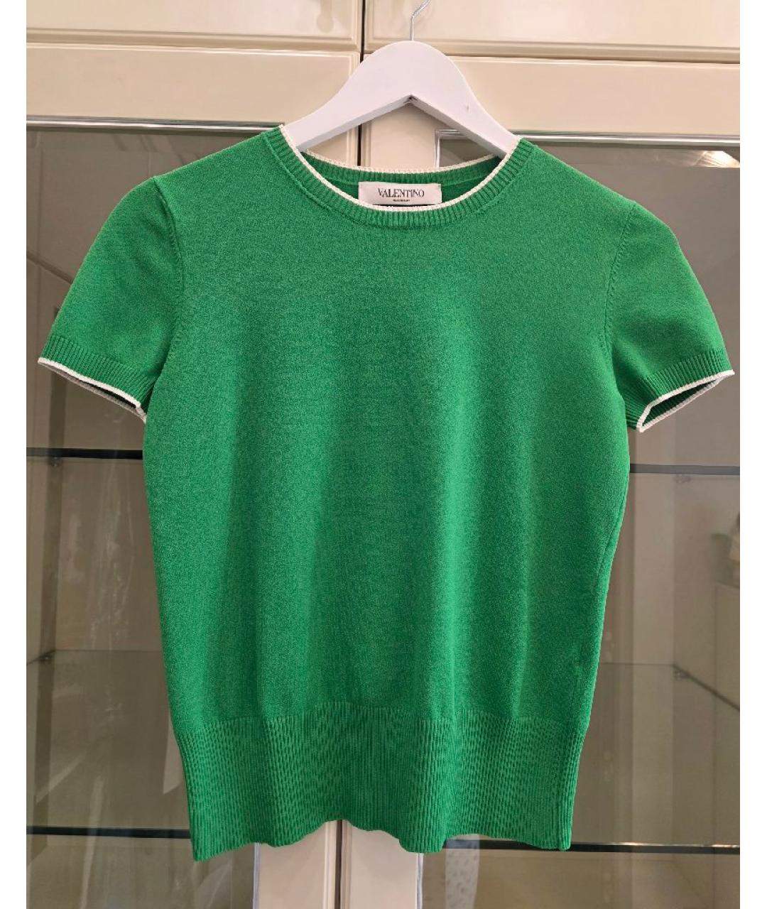 VALENTINO Зеленая вискозная футболка, фото 9