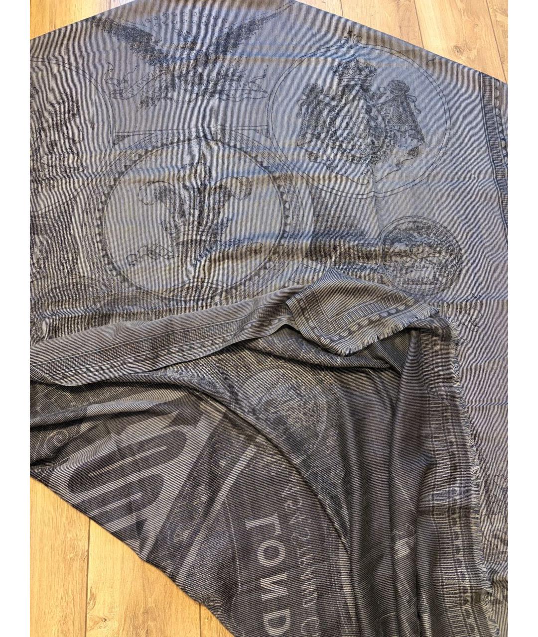 LOUIS VUITTON Серый кашемировый шарф, фото 2