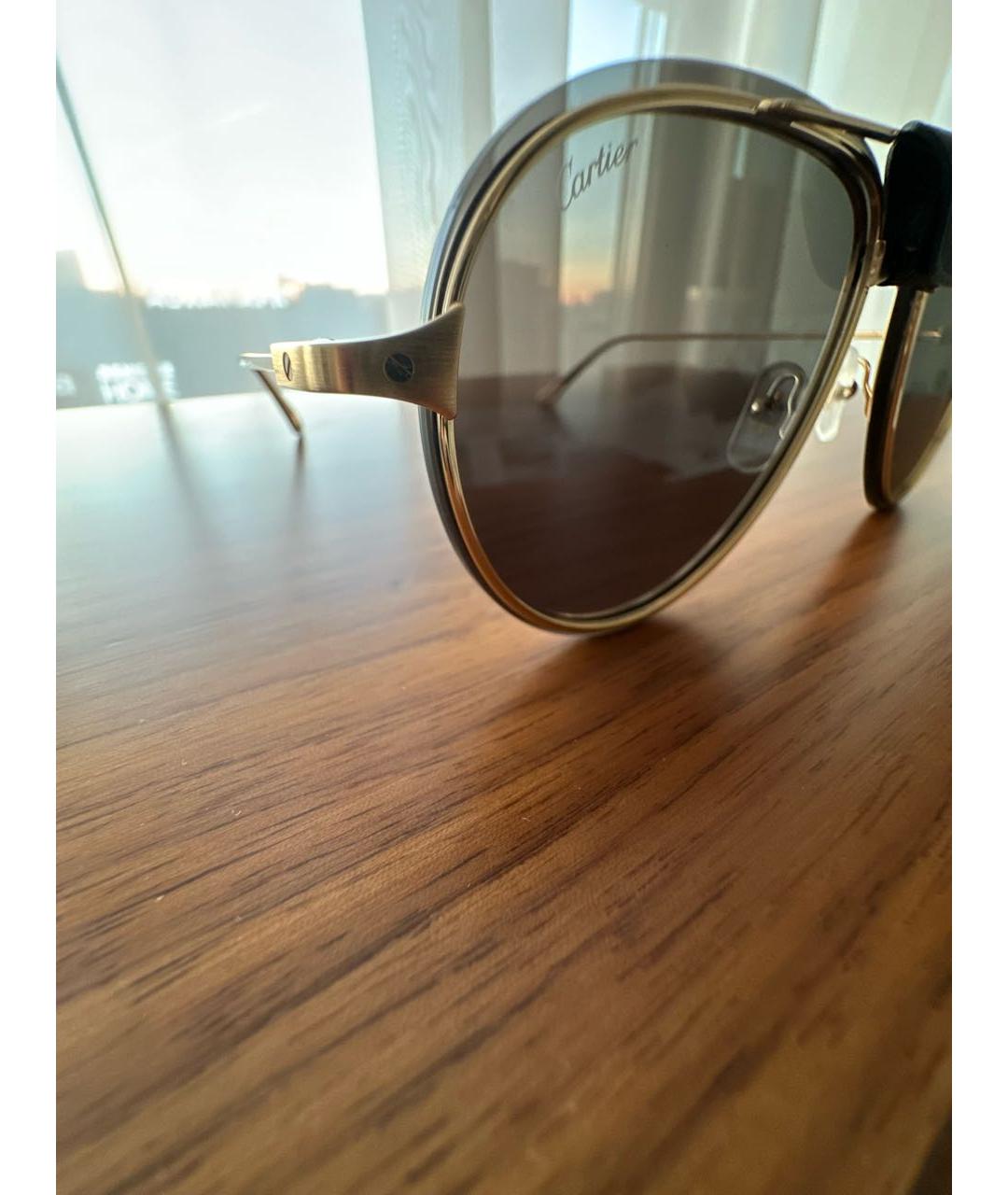CARTIER Золотые металлические солнцезащитные очки, фото 3