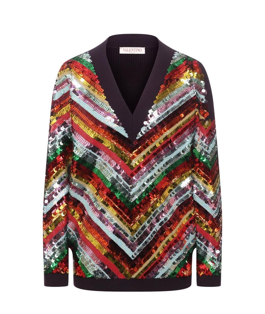 VALENTINO Мульти шерстяной джемпер / свитер, фото 6