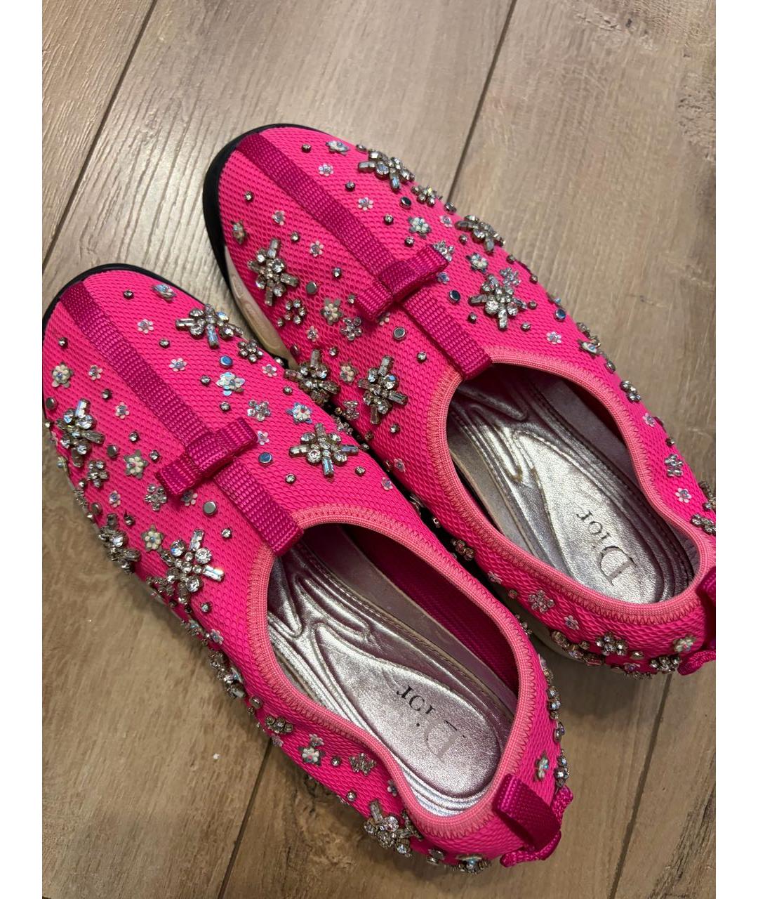 CHRISTIAN DIOR Розовые низкие кроссовки / кеды, фото 3