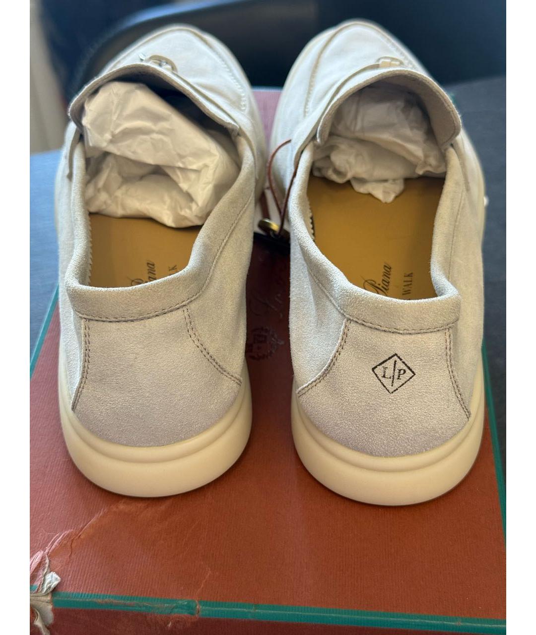 LORO PIANA Бежевые замшевые лоферы, фото 4
