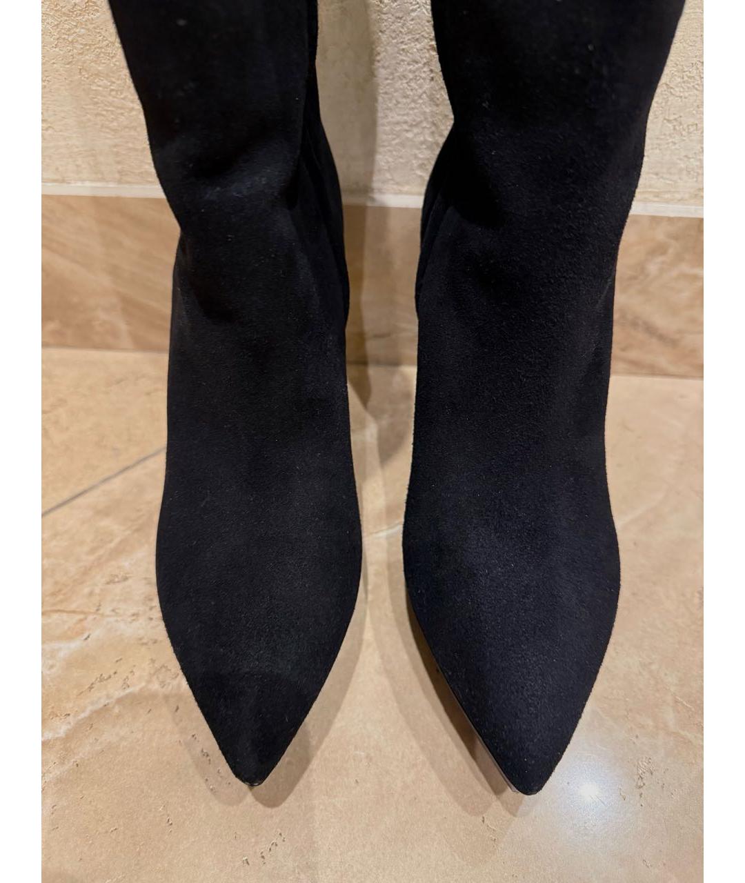 SAINT LAURENT Черные замшевые сапоги, фото 3