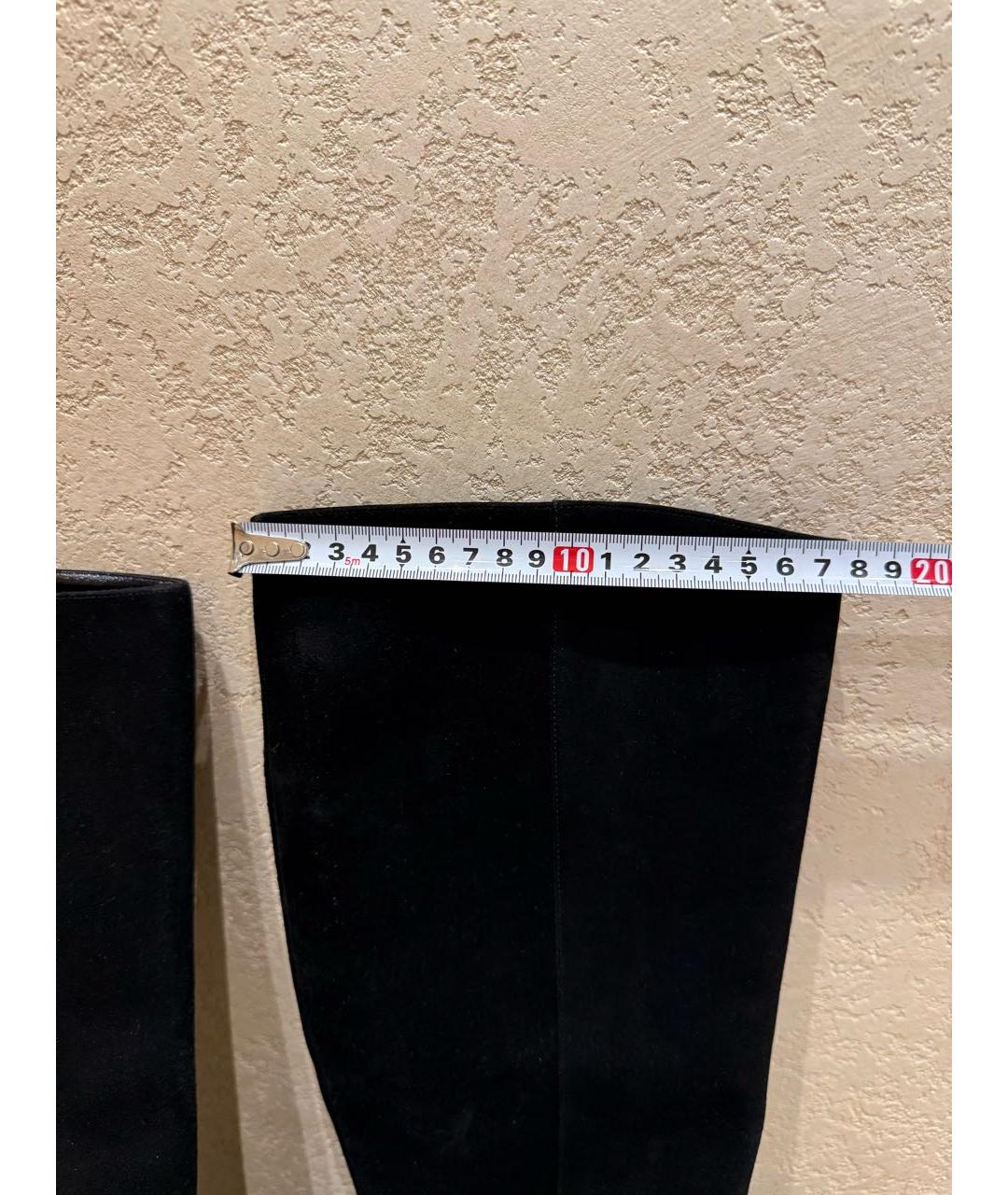 SAINT LAURENT Черные замшевые сапоги, фото 7