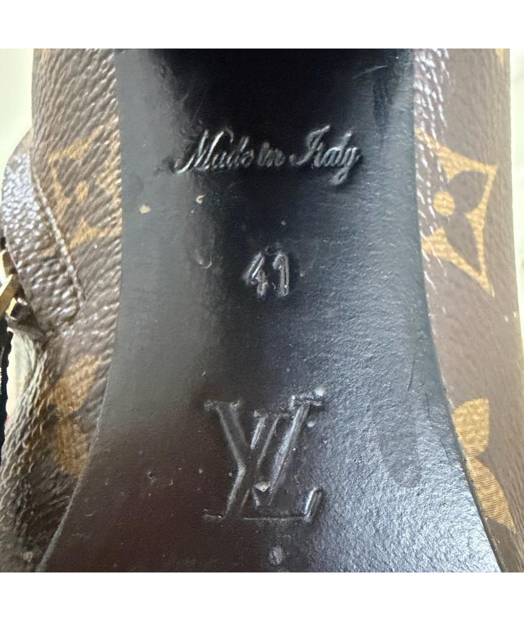 LOUIS VUITTON Коричневые ботильоны, фото 8