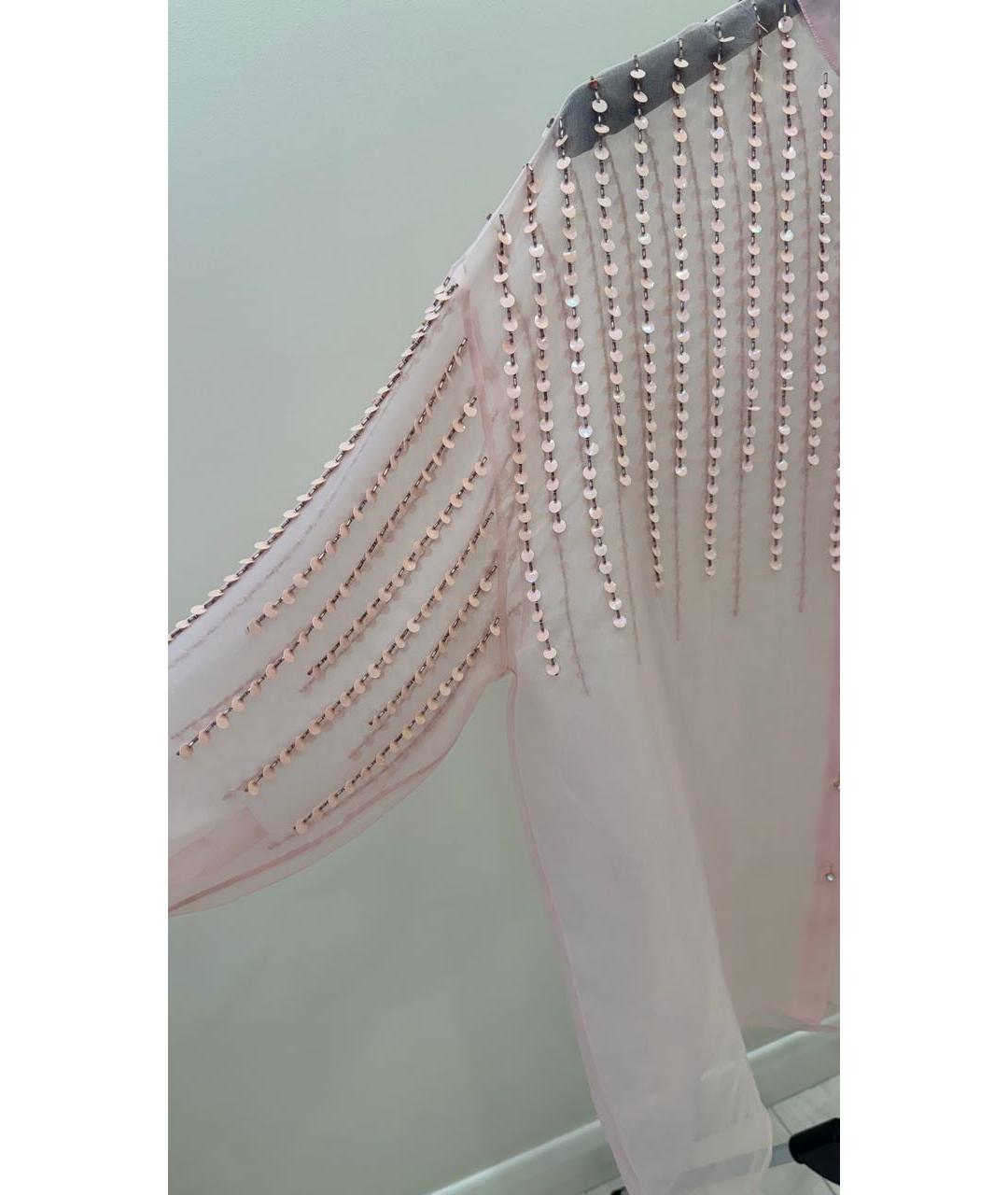 VALENTINO Розовая шелковая блузы, фото 2