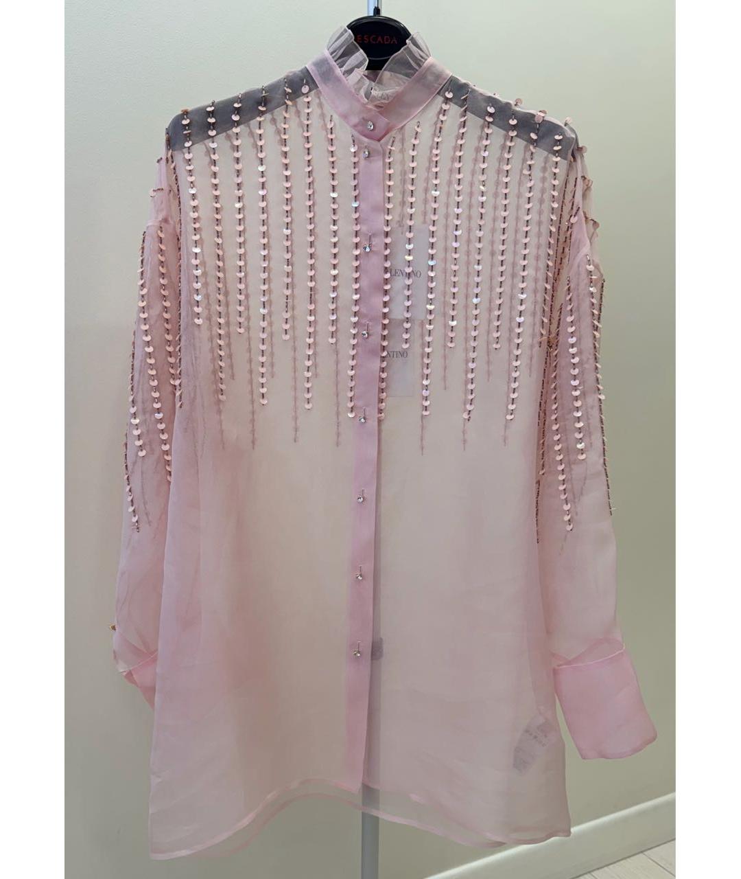 VALENTINO Розовая шелковая блузы, фото 7