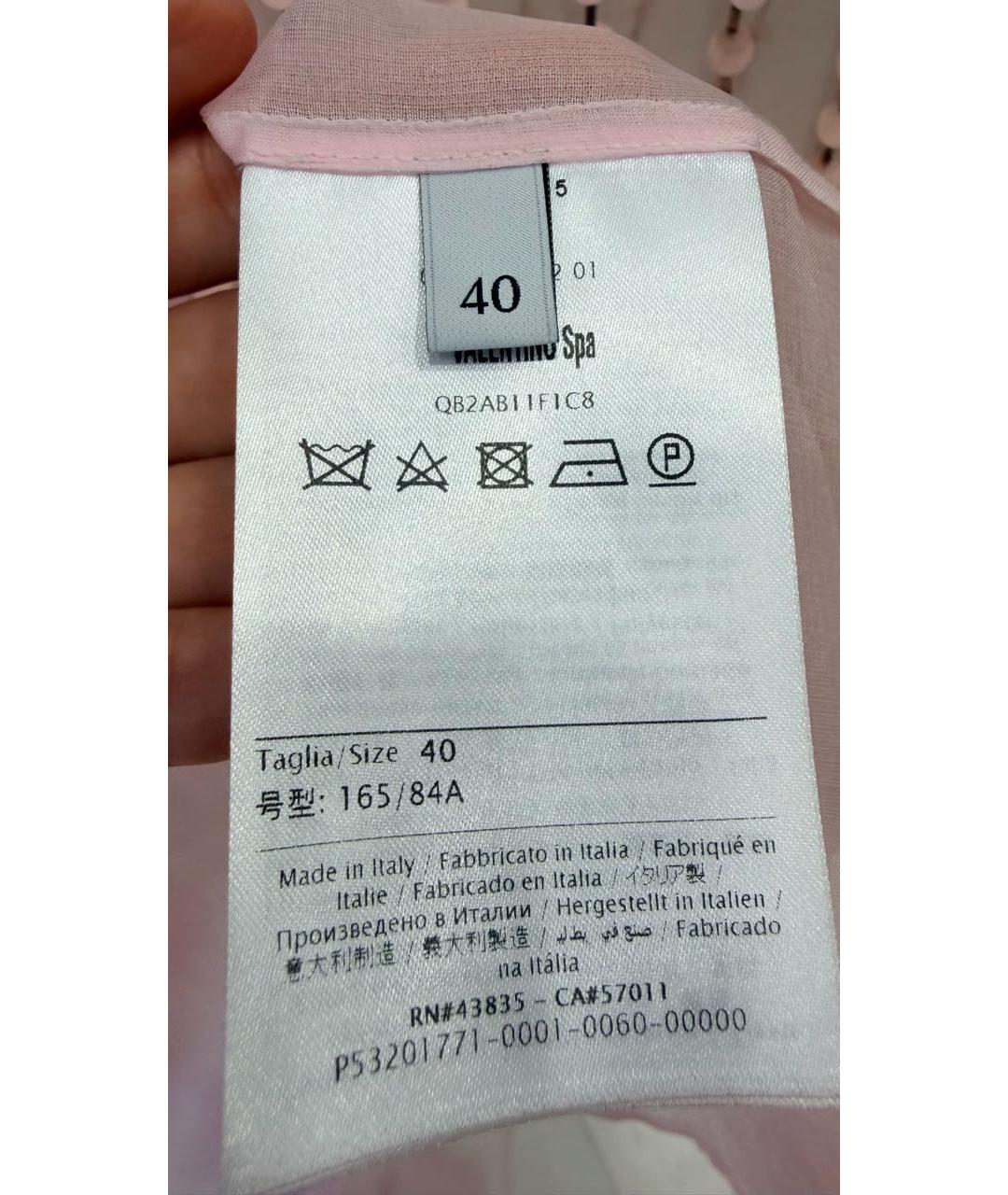 VALENTINO Розовая шелковая блузы, фото 4