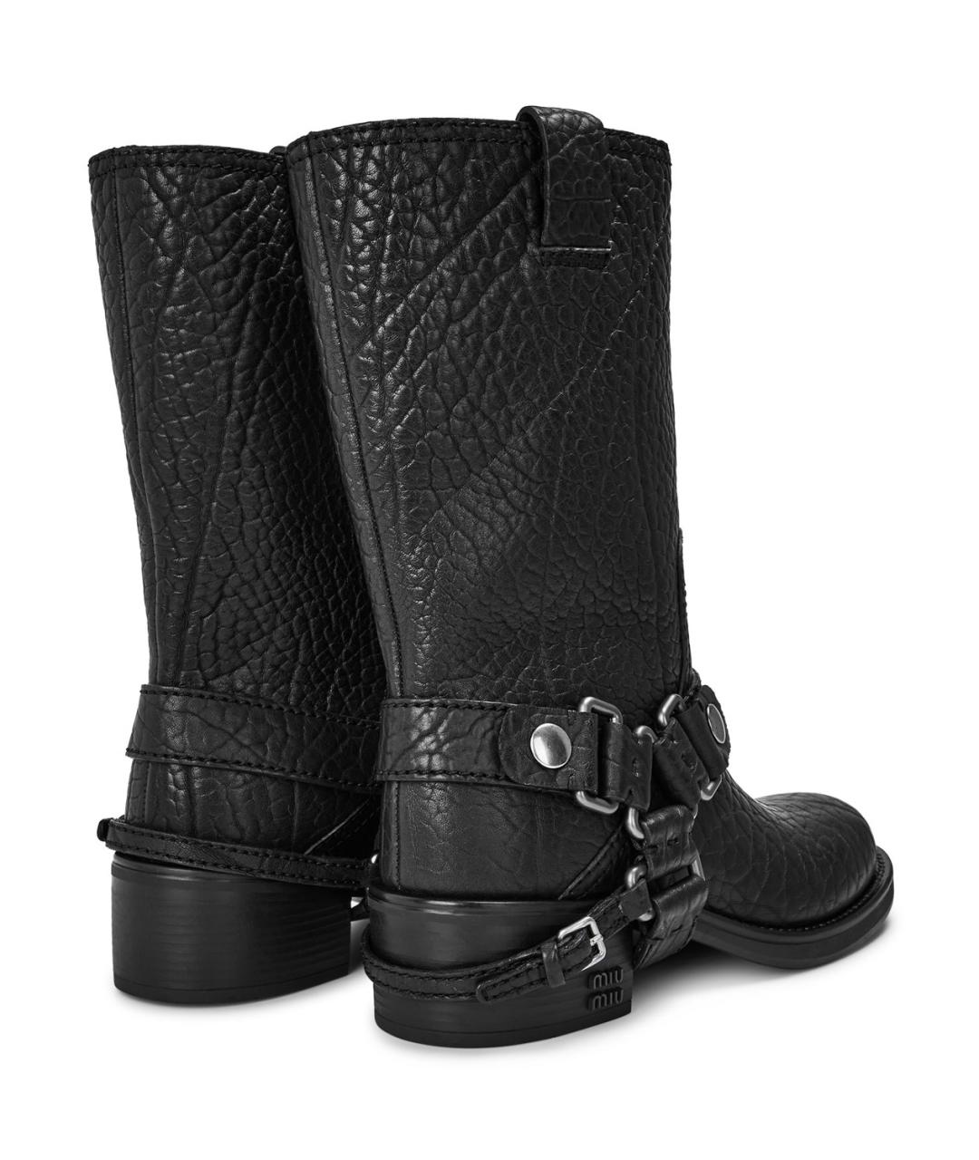 MIU MIU Черные кожаные сапоги, фото 4