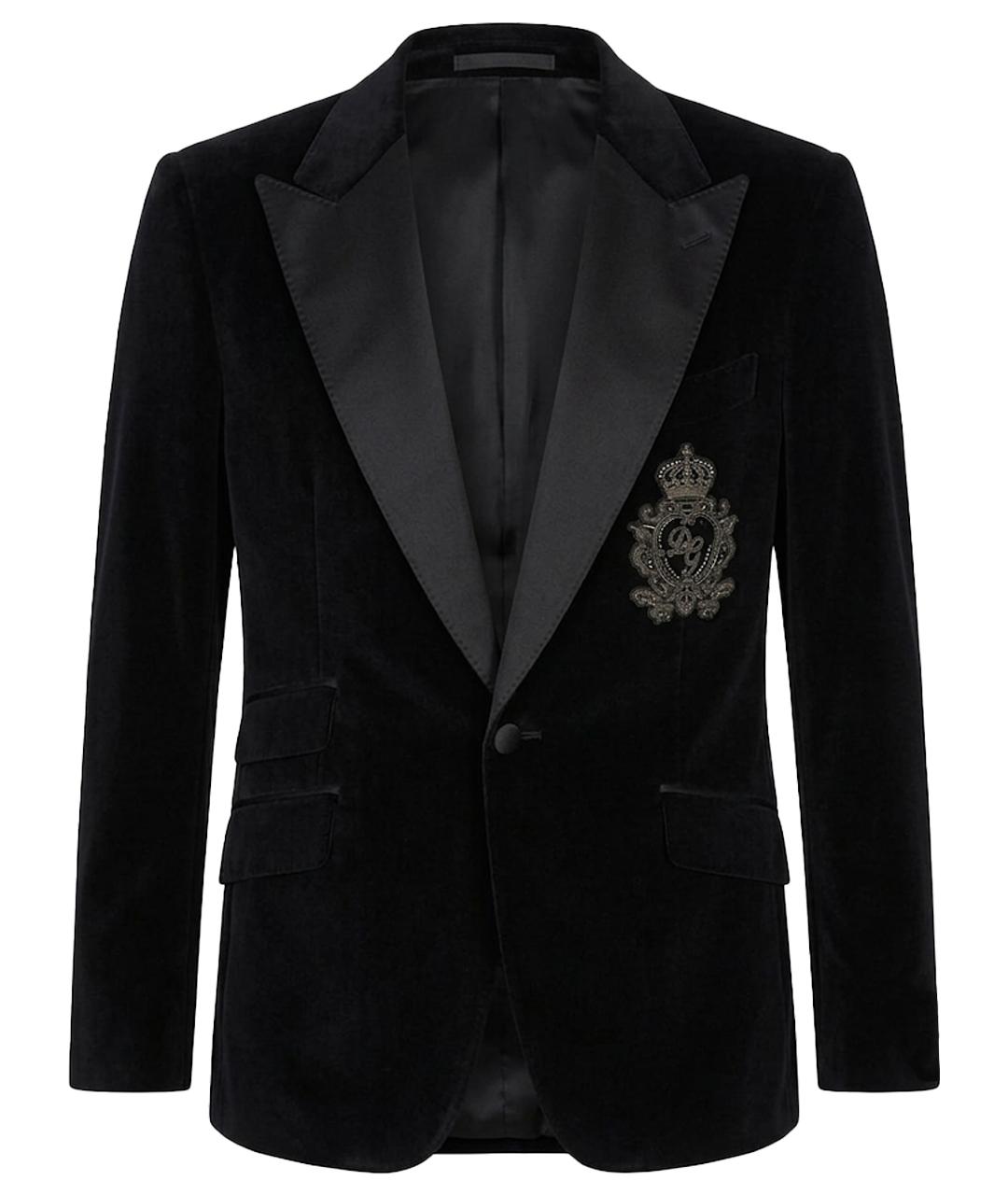 DOLCE&GABBANA Черный хлопковый пиджак, фото 1