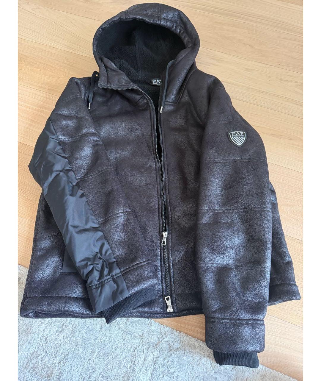 EMPORIO ARMANI Черная замшевая дубленка/шуба, фото 3