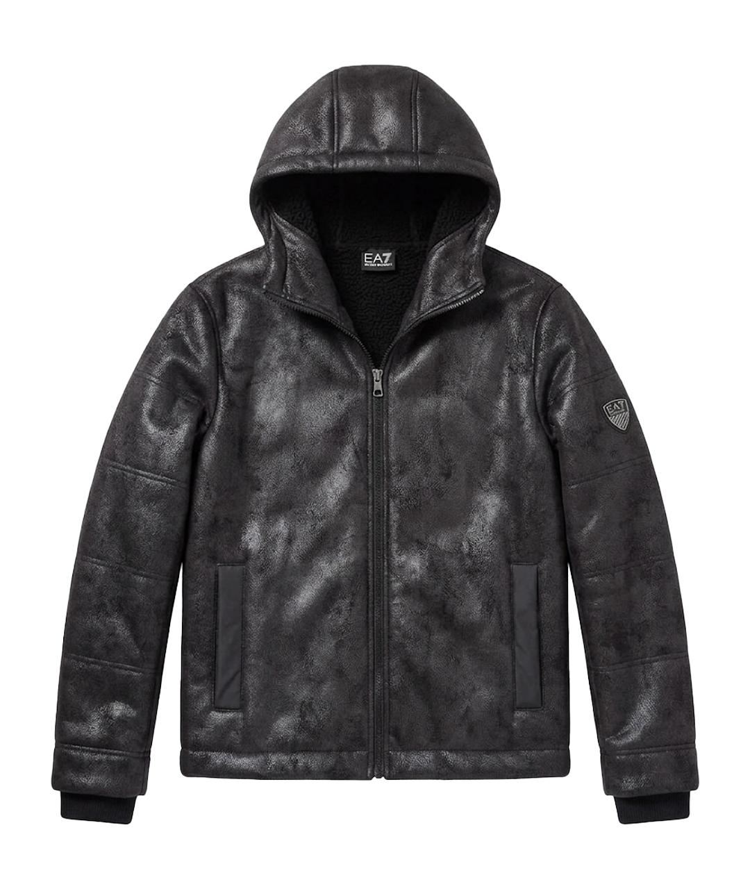 EMPORIO ARMANI Черная замшевая дубленка/шуба, фото 1