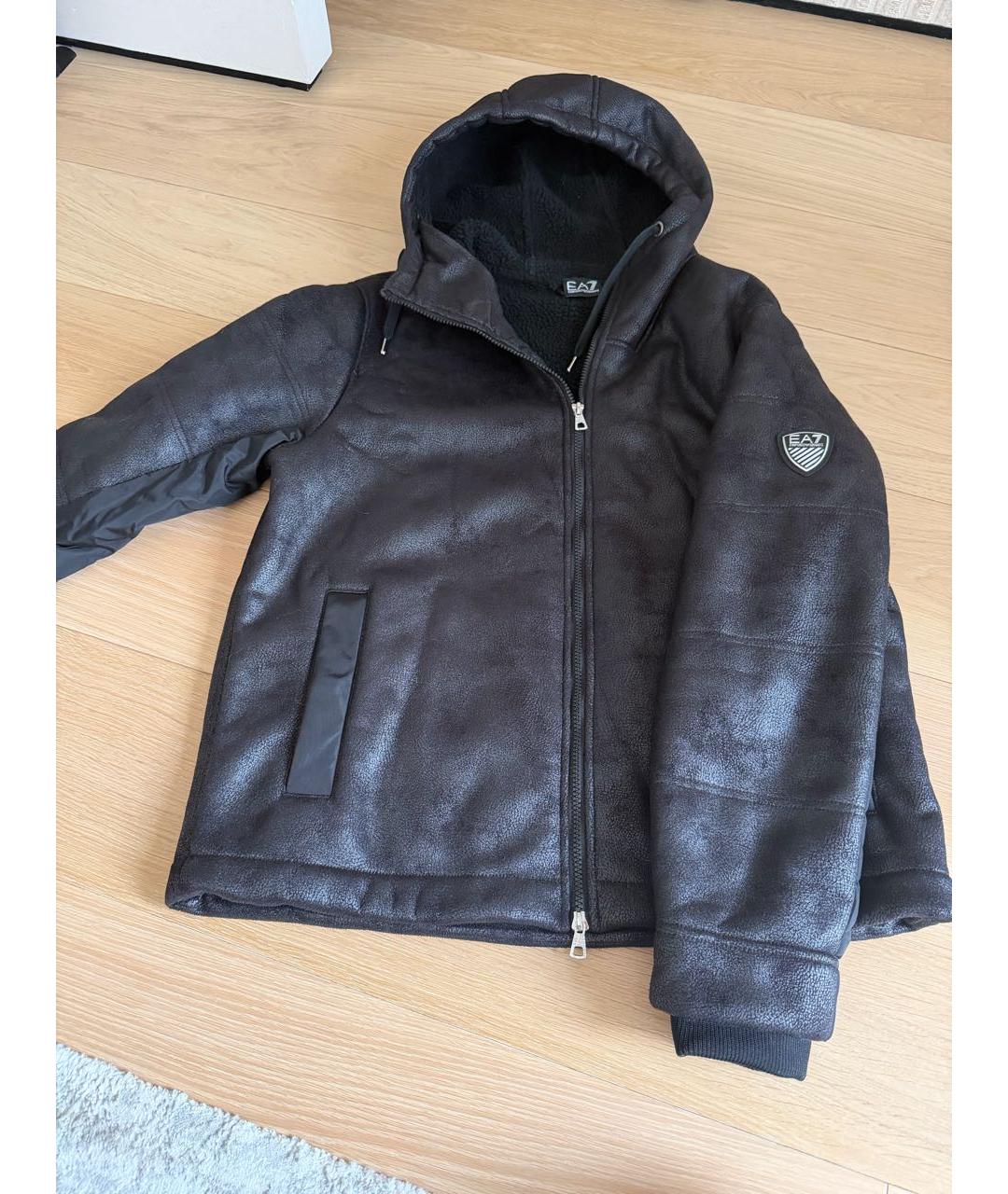 EMPORIO ARMANI Черная замшевая дубленка/шуба, фото 2