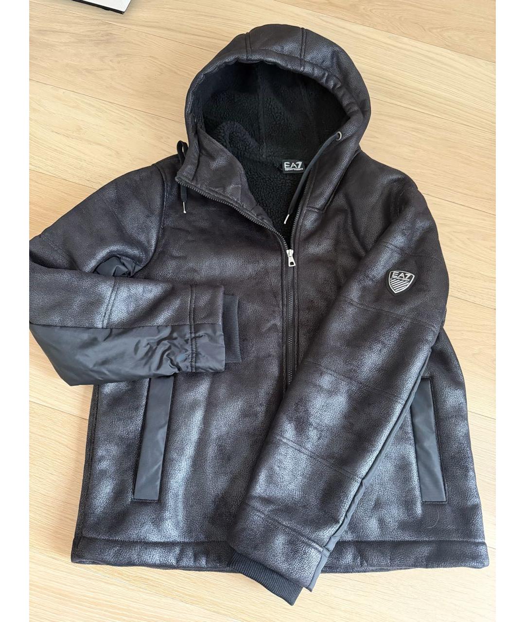 EMPORIO ARMANI Черная замшевая дубленка/шуба, фото 5