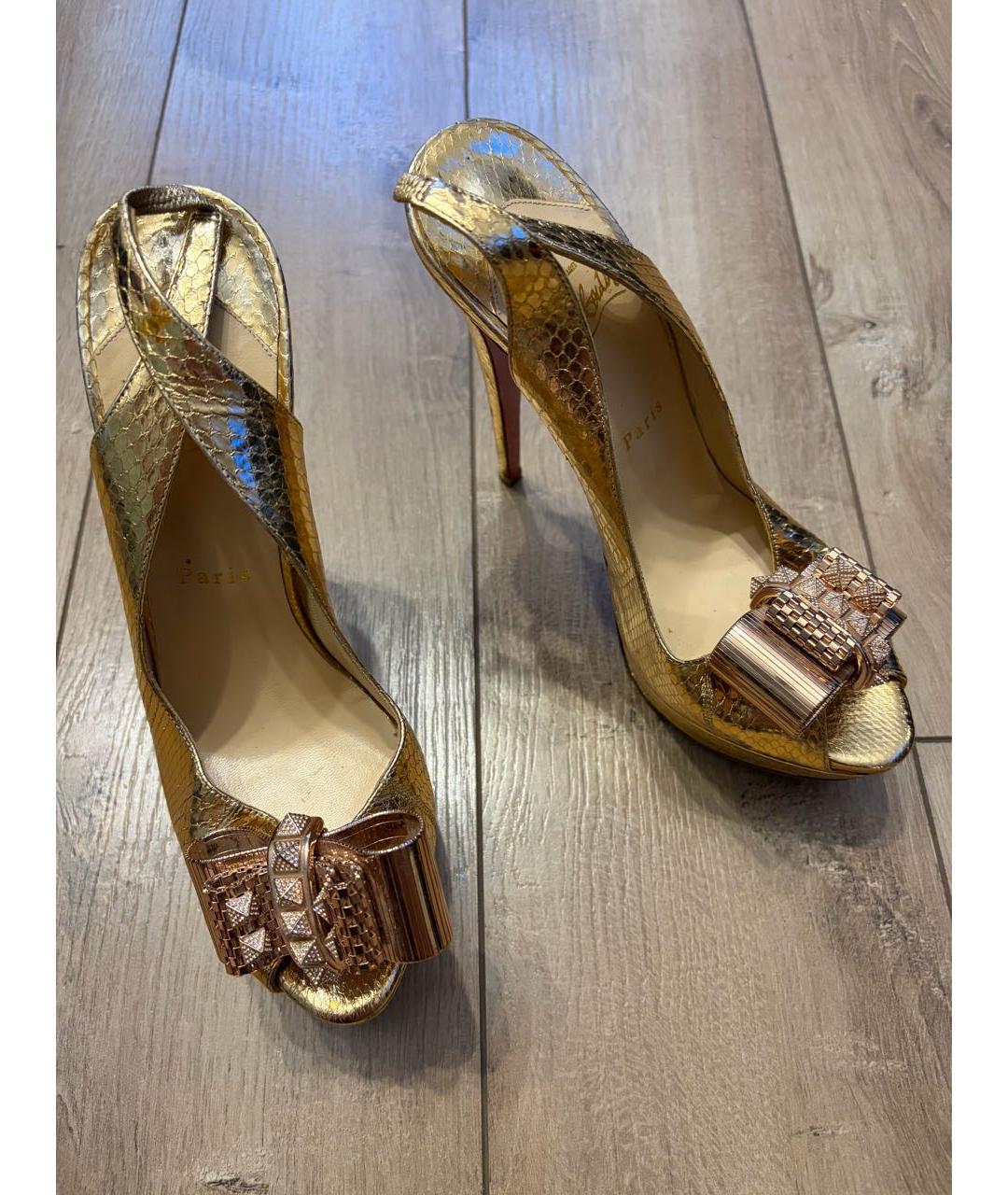 CHRISTIAN LOUBOUTIN Золотые туфли, фото 2