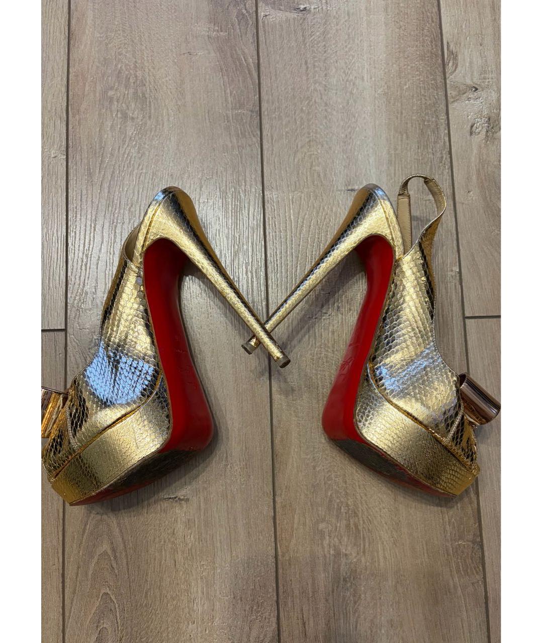 CHRISTIAN LOUBOUTIN Золотые туфли, фото 3