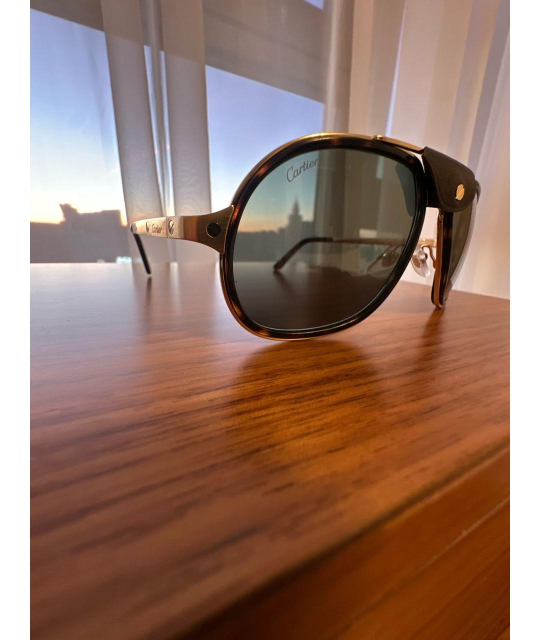 CARTIER Черные металлические солнцезащитные очки, фото 3