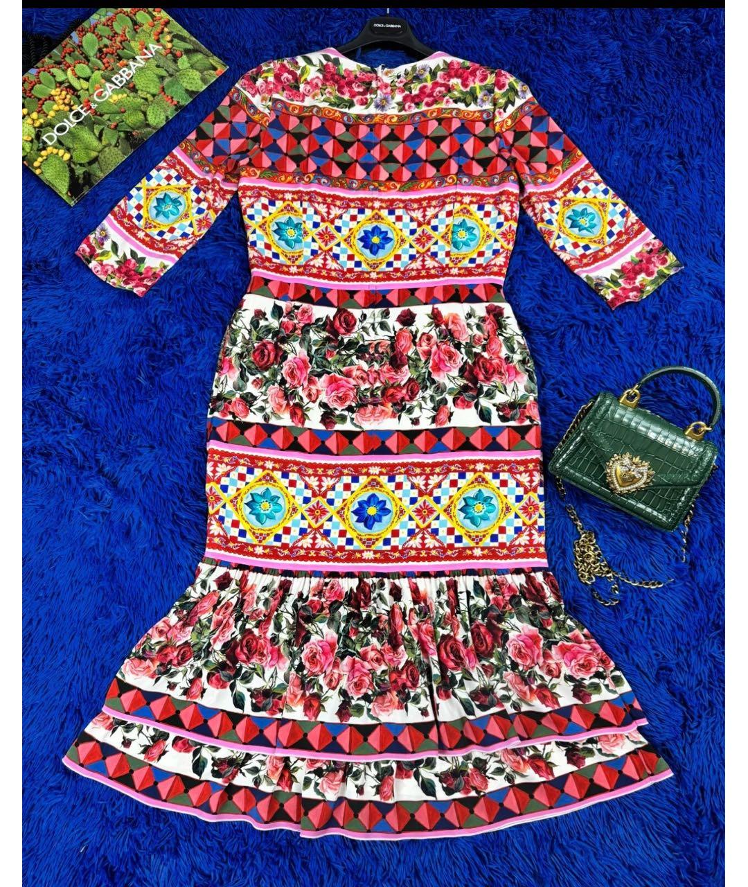 DOLCE&GABBANA Мульти шелковое вечернее платье, фото 4