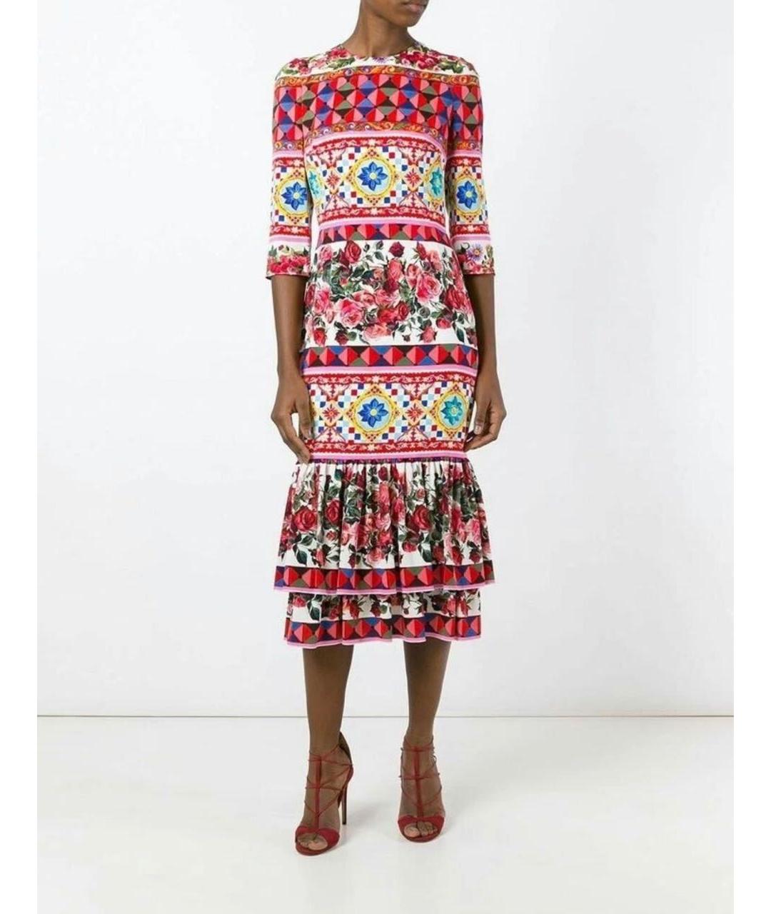 DOLCE&GABBANA Мульти шелковое вечернее платье, фото 2