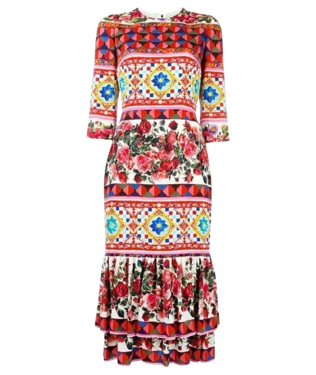 DOLCE&GABBANA Мульти шелковое вечернее платье, фото 1