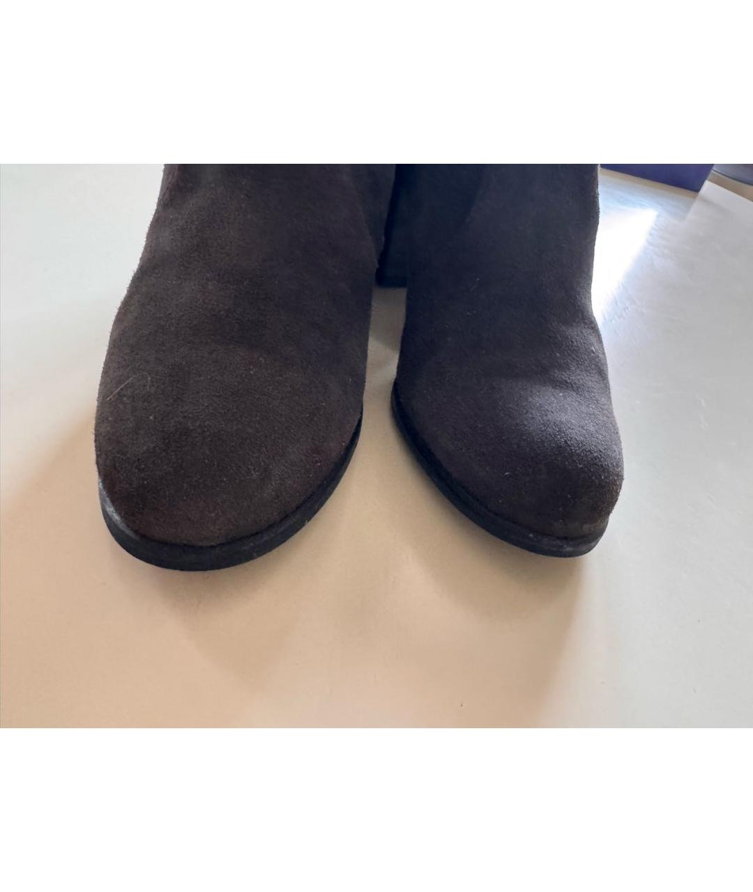 STUART WEITZMAN Антрацитовые замшевые ботфорты, фото 2