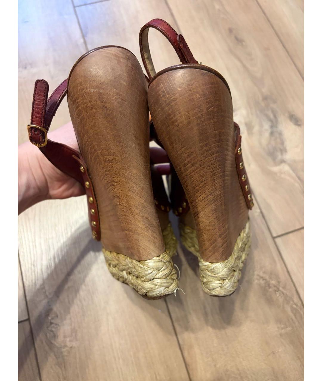 DOLCE&GABBANA Бордовые босоножки, фото 4