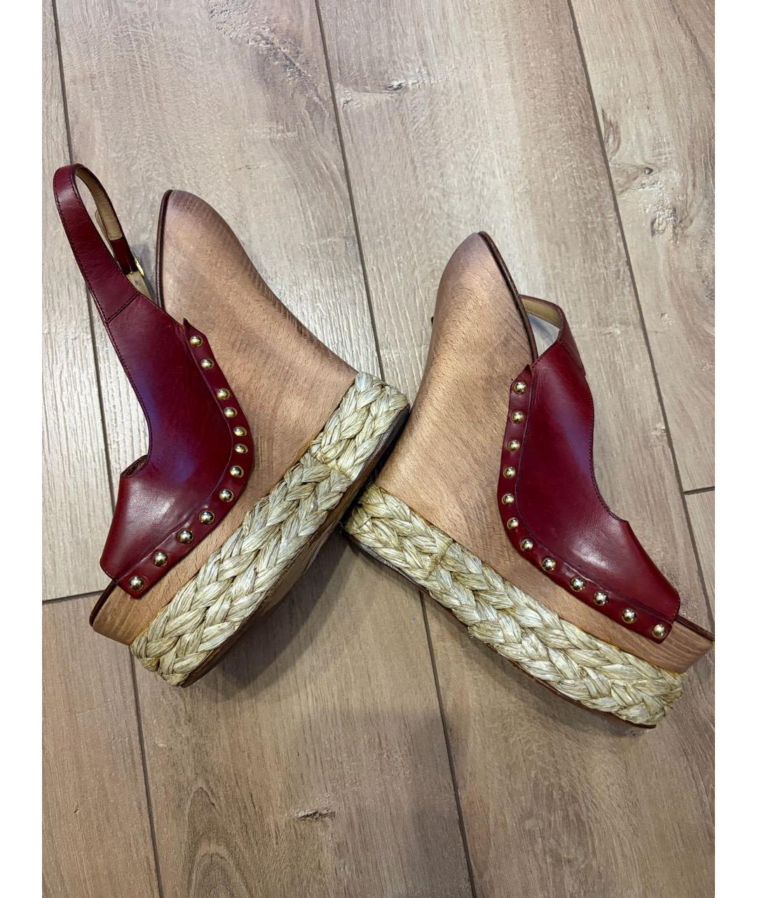 DOLCE&GABBANA Бордовые босоножки, фото 3