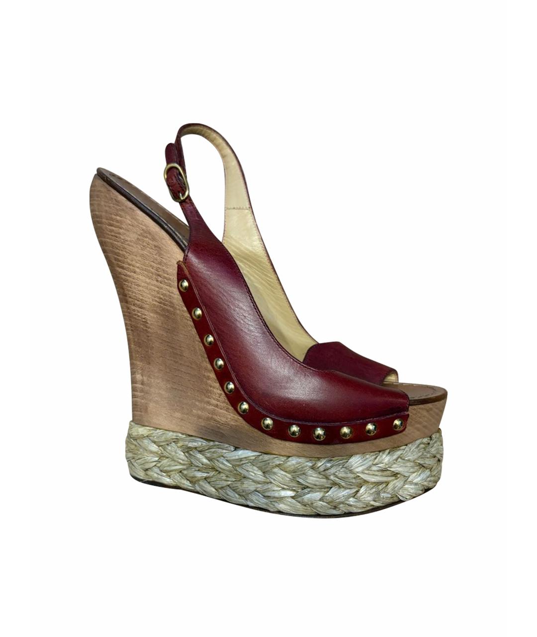 DOLCE&GABBANA Бордовые босоножки, фото 1