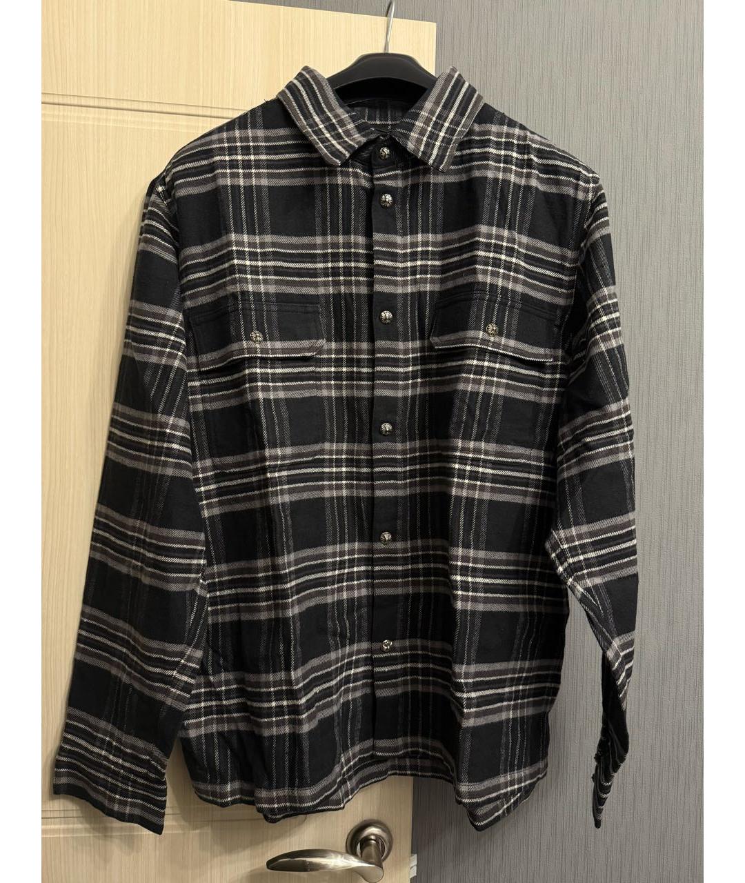 CHROME HEARTS Черная хлопковая кэжуал рубашка, фото 3