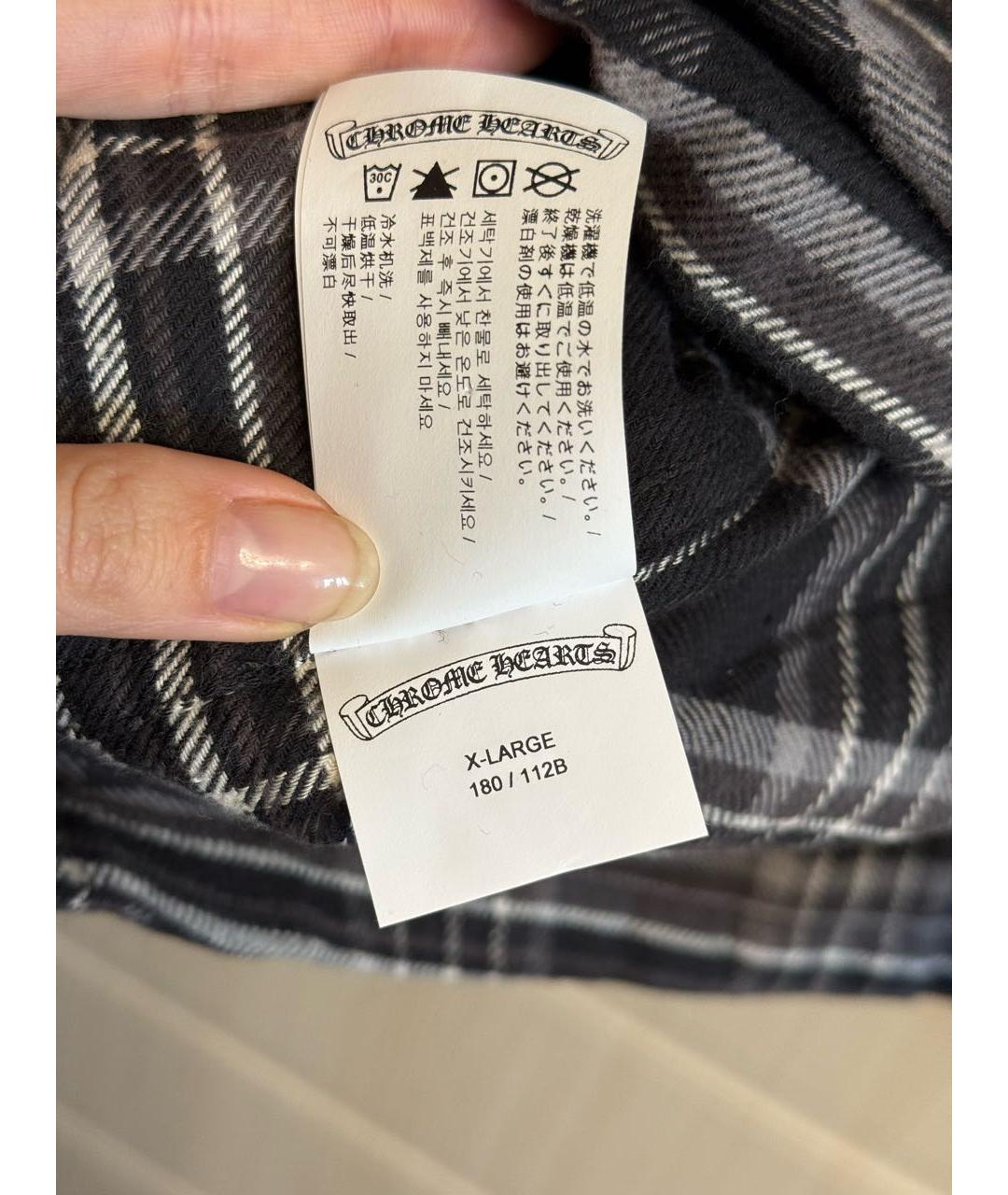 CHROME HEARTS Черная хлопковая кэжуал рубашка, фото 6