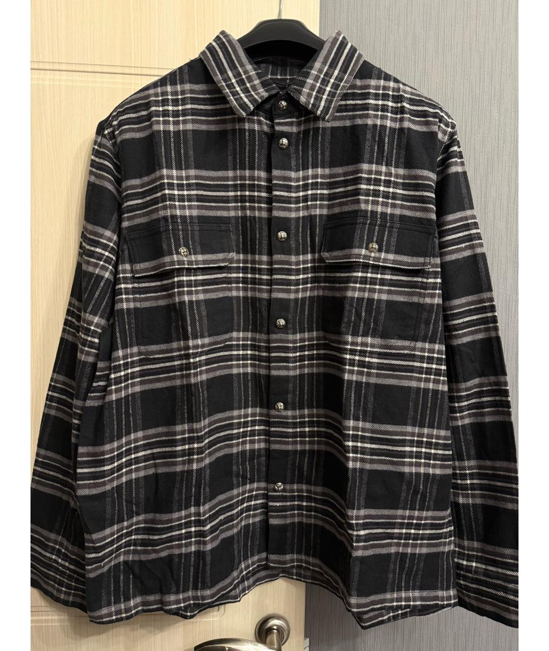 CHROME HEARTS Черная хлопковая кэжуал рубашка, фото 2